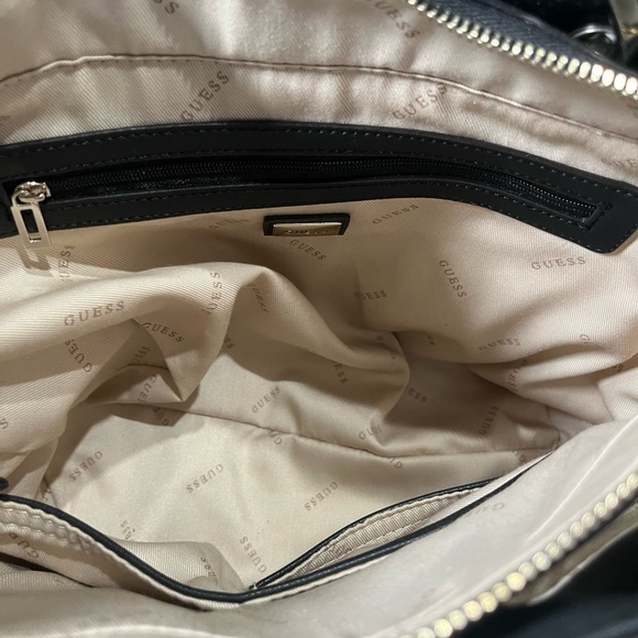 Guess Handbag Womens Medium Pink Logo Zip Satchel Purse Double Handles - Picture 5 of 5